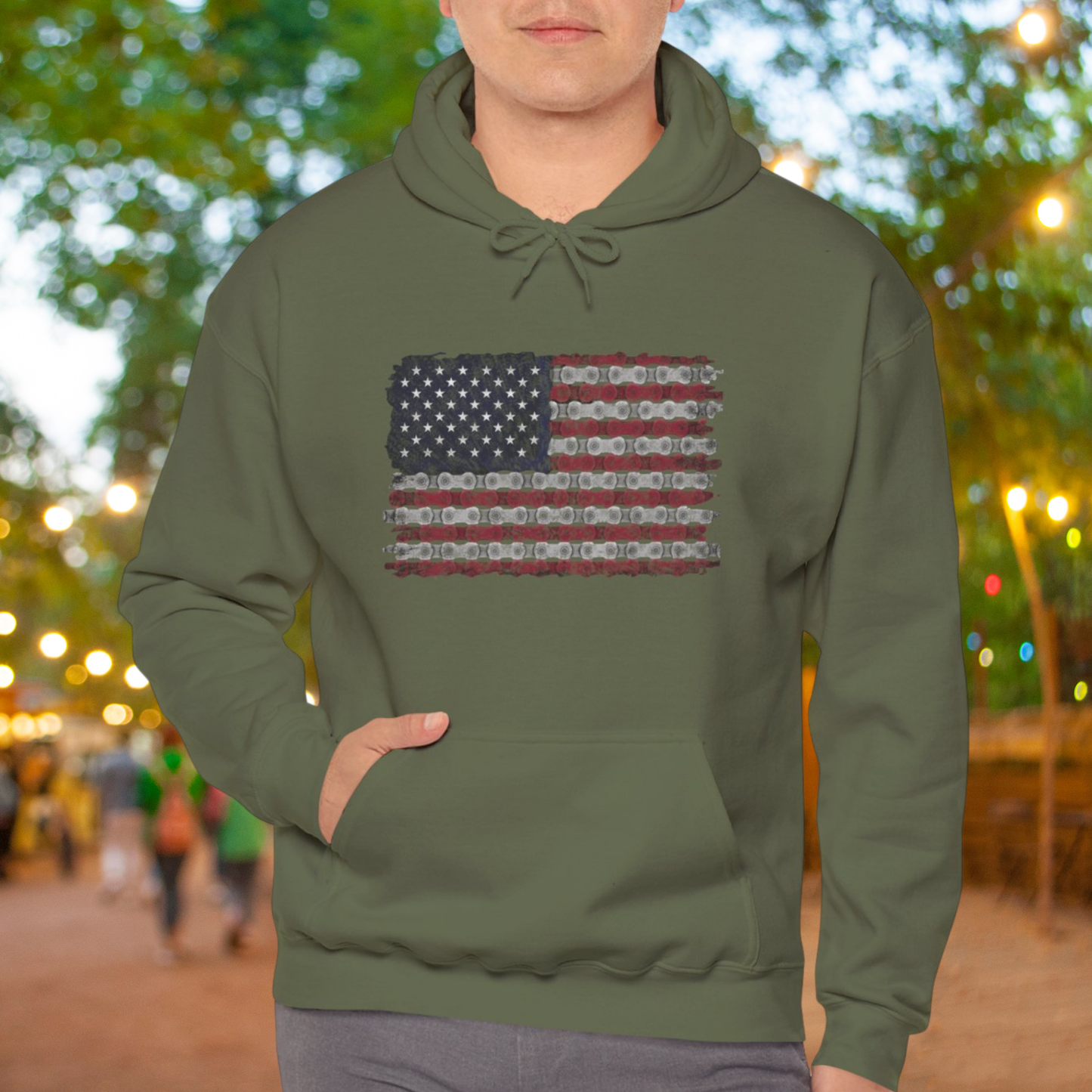 Bike Chain Flag Hoodie