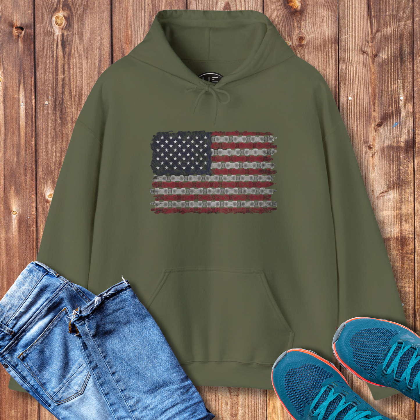 Bike Chain Flag Hoodie