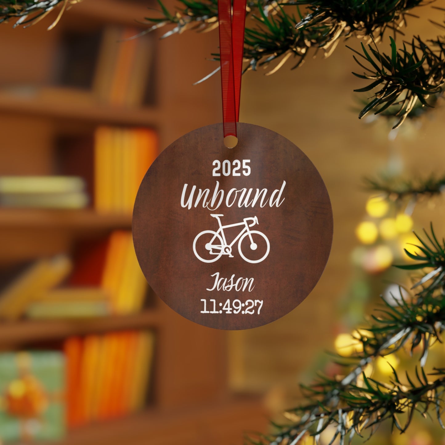 Metal Cycling Ornament - Metal Look