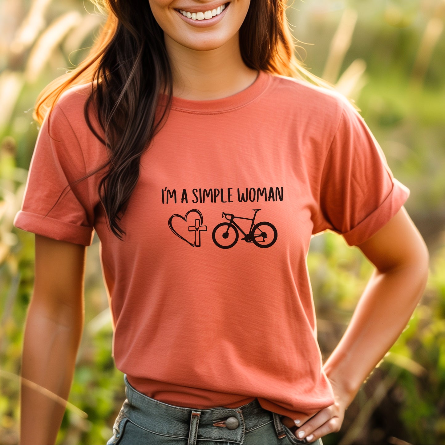 Simple Woman Heart Cross Tee