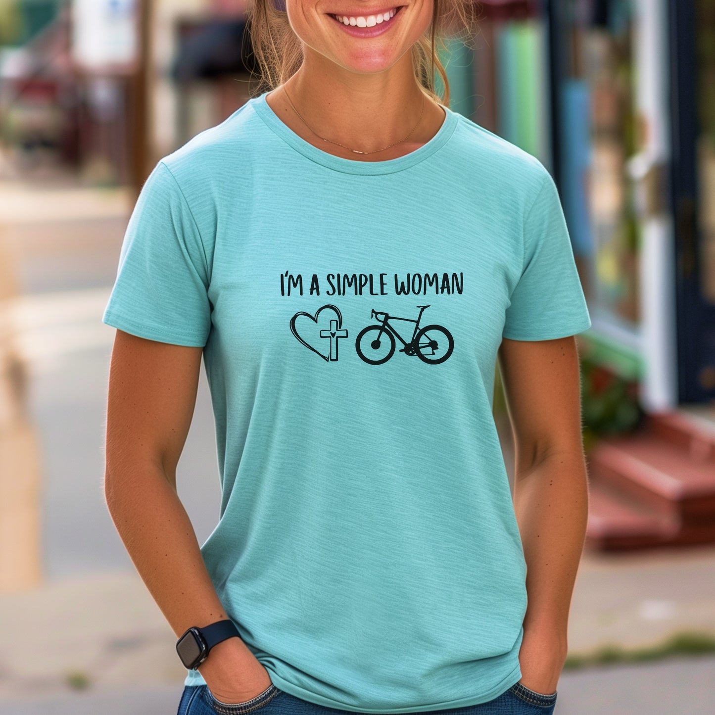 Simple Woman Heart Cross Tee