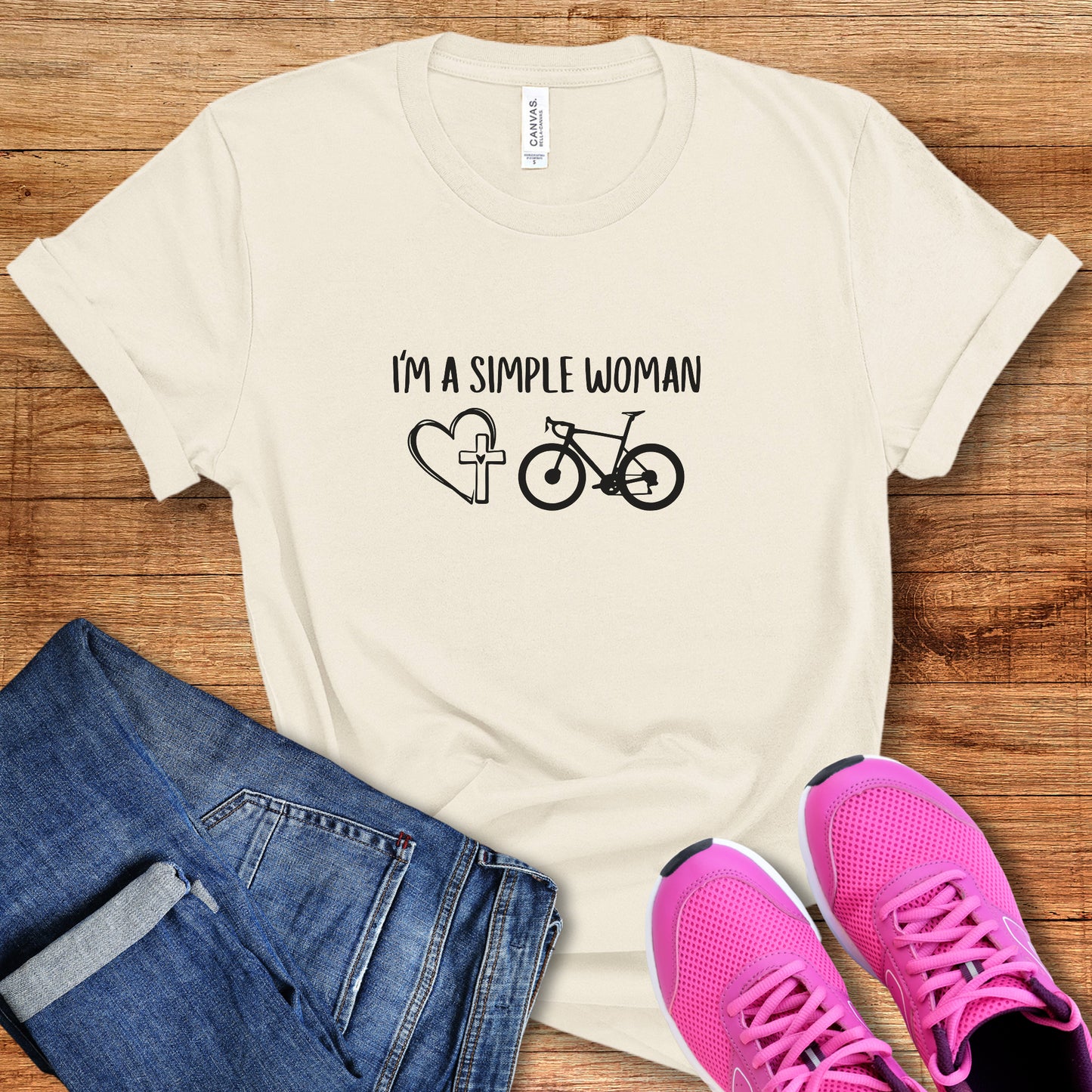 Simple Woman Heart Cross Tee