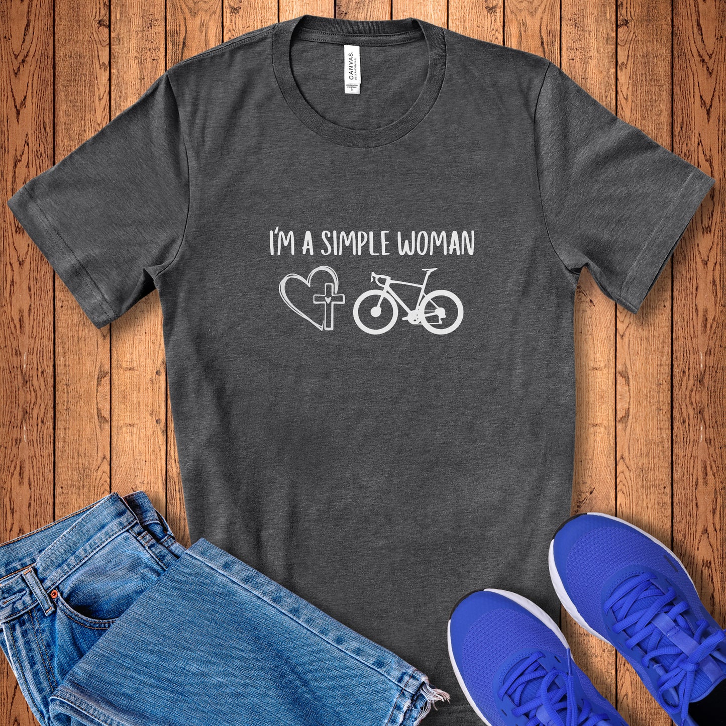 Simple Woman Heart Cross Tee