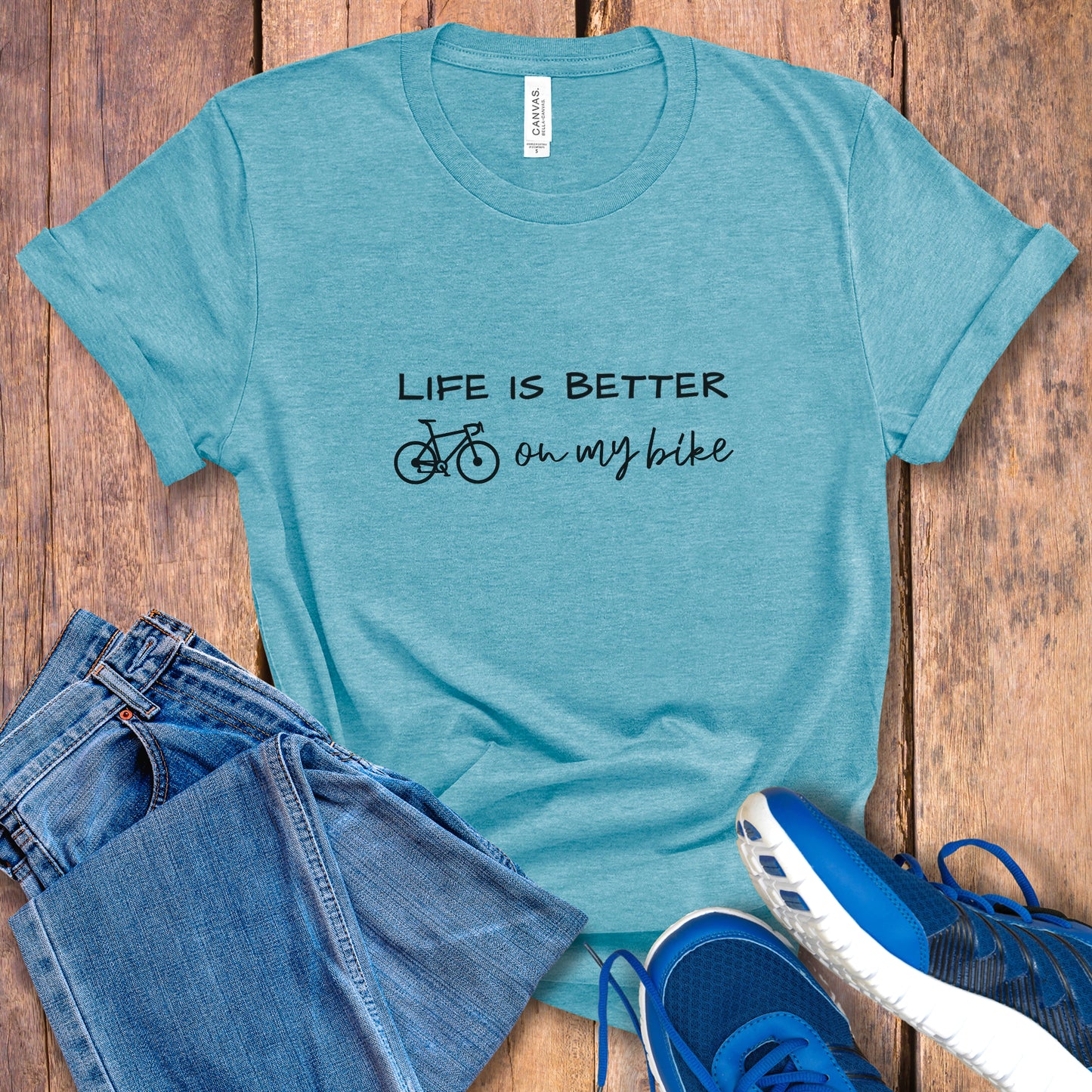 Better On Bike Script Tee