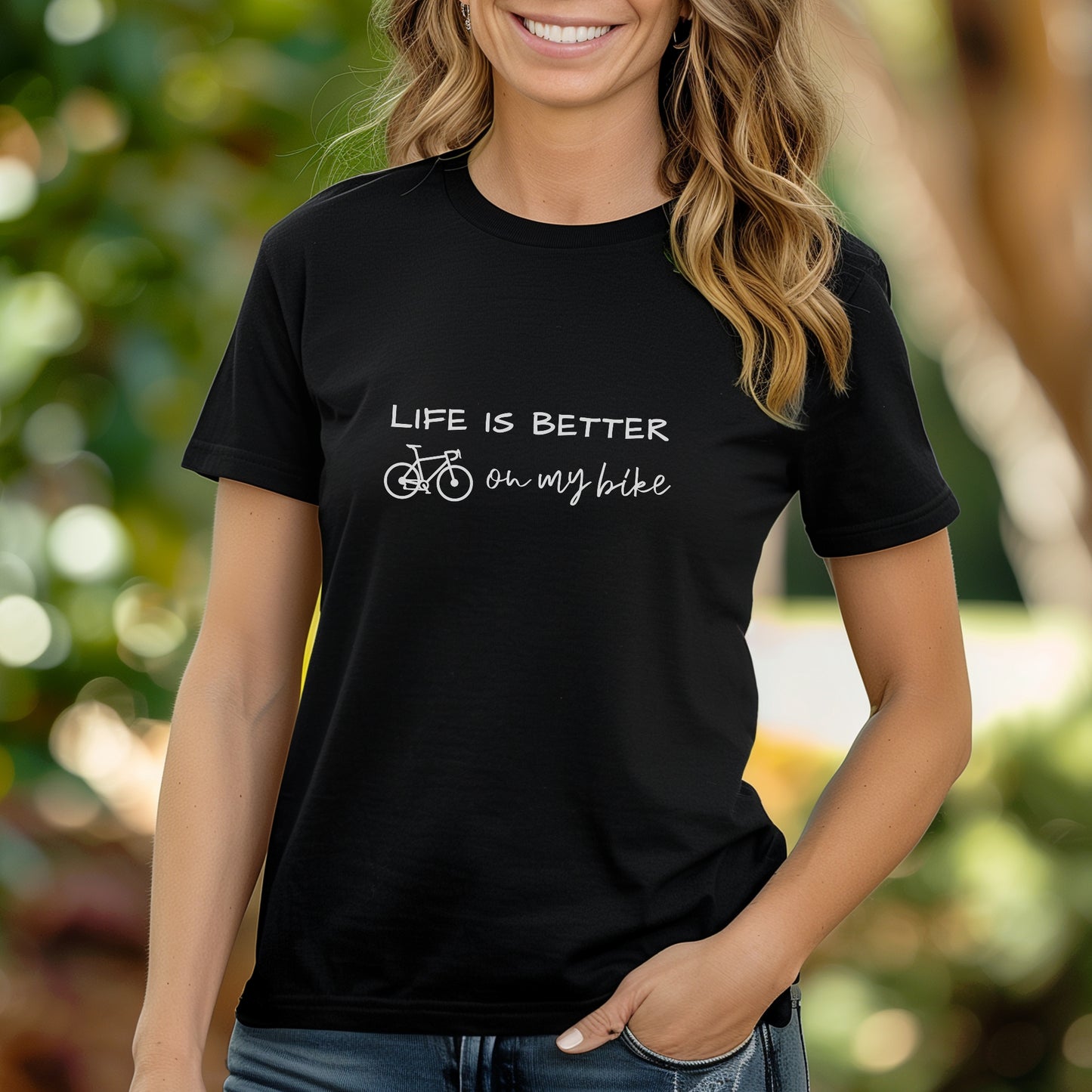 Better On Bike Script Tee