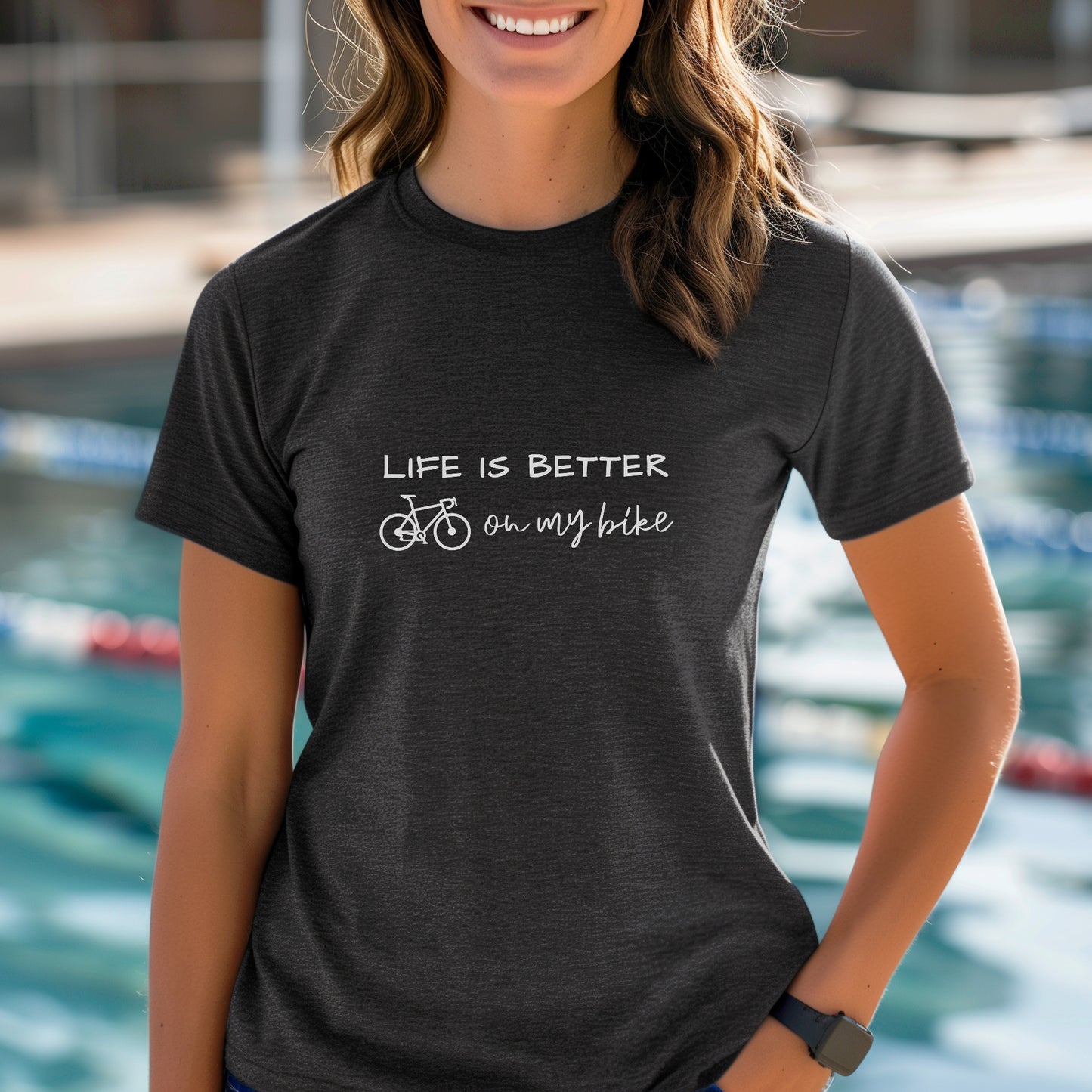 Better On Bike Script Tee