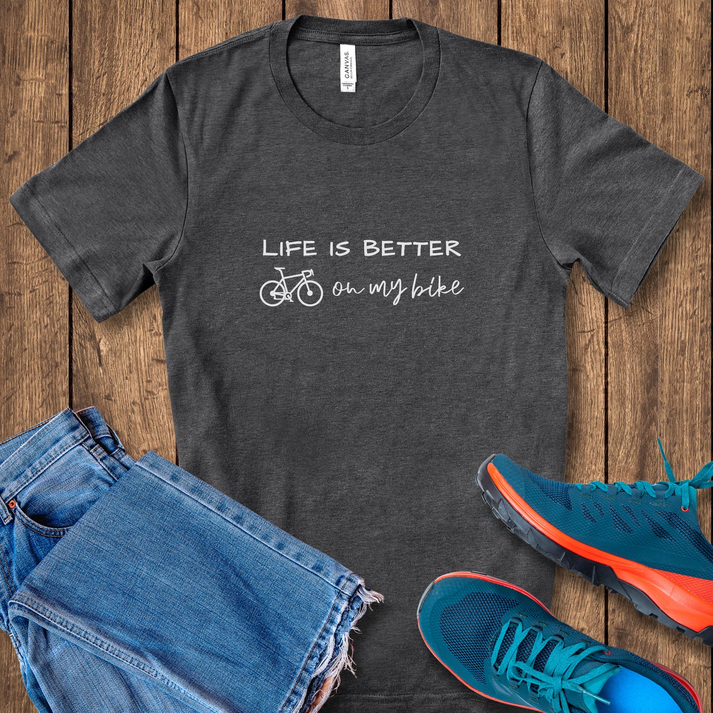 Better On Bike Script Tee