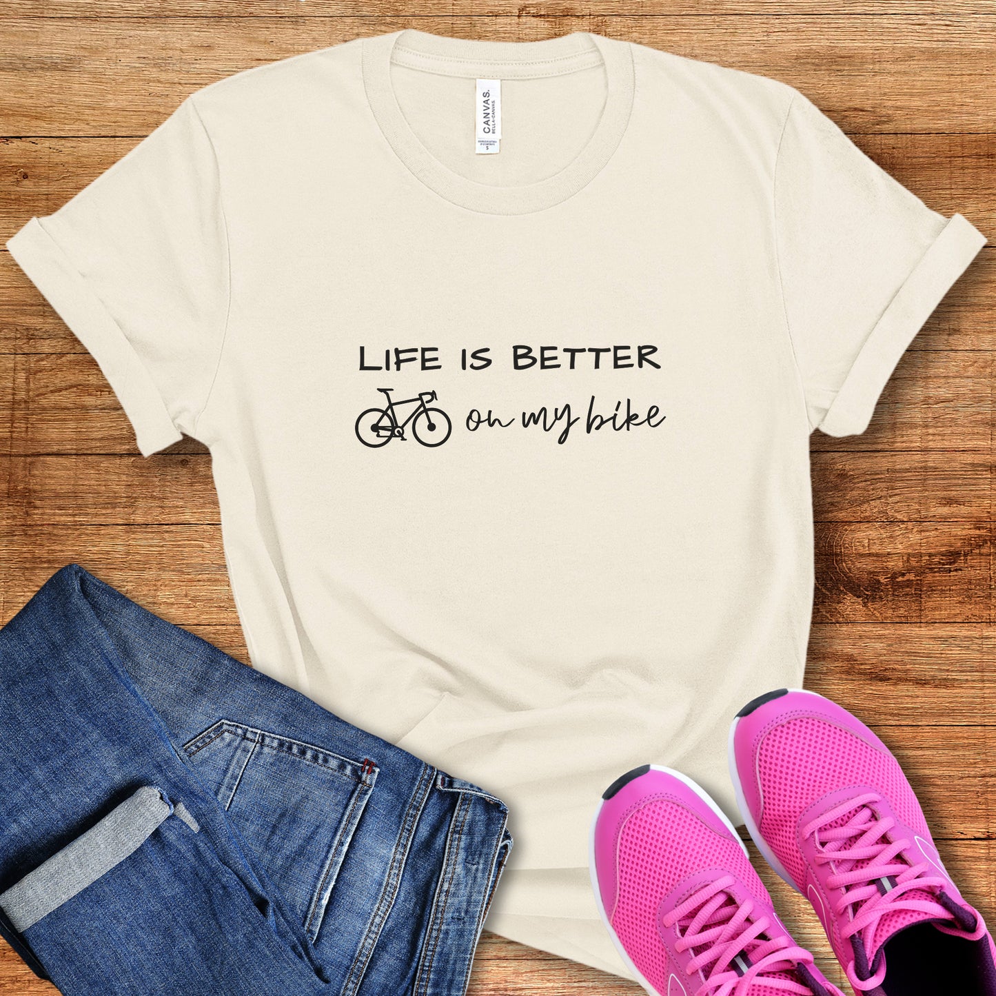 Better On Bike Script Tee
