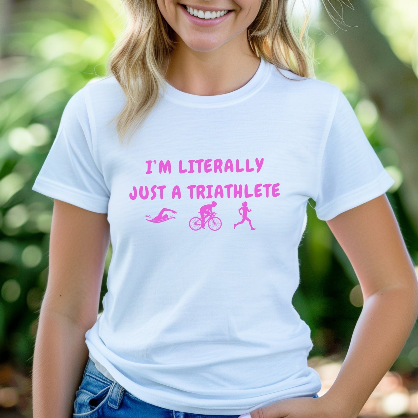 Literally Triathlete w/Images Tee