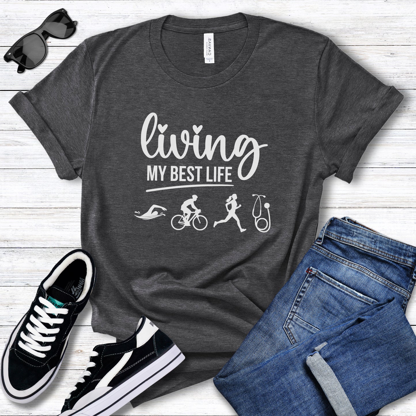 Best Life Tri w/Stethoscope Tee