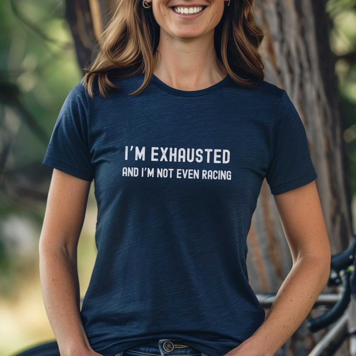 Exhausted, Not Racing Tee