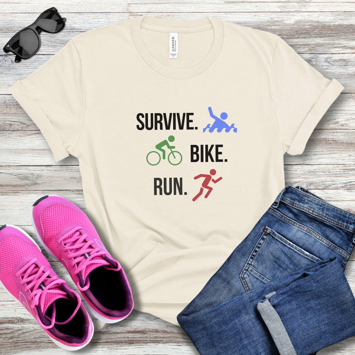 Survive Bike Run Tee
