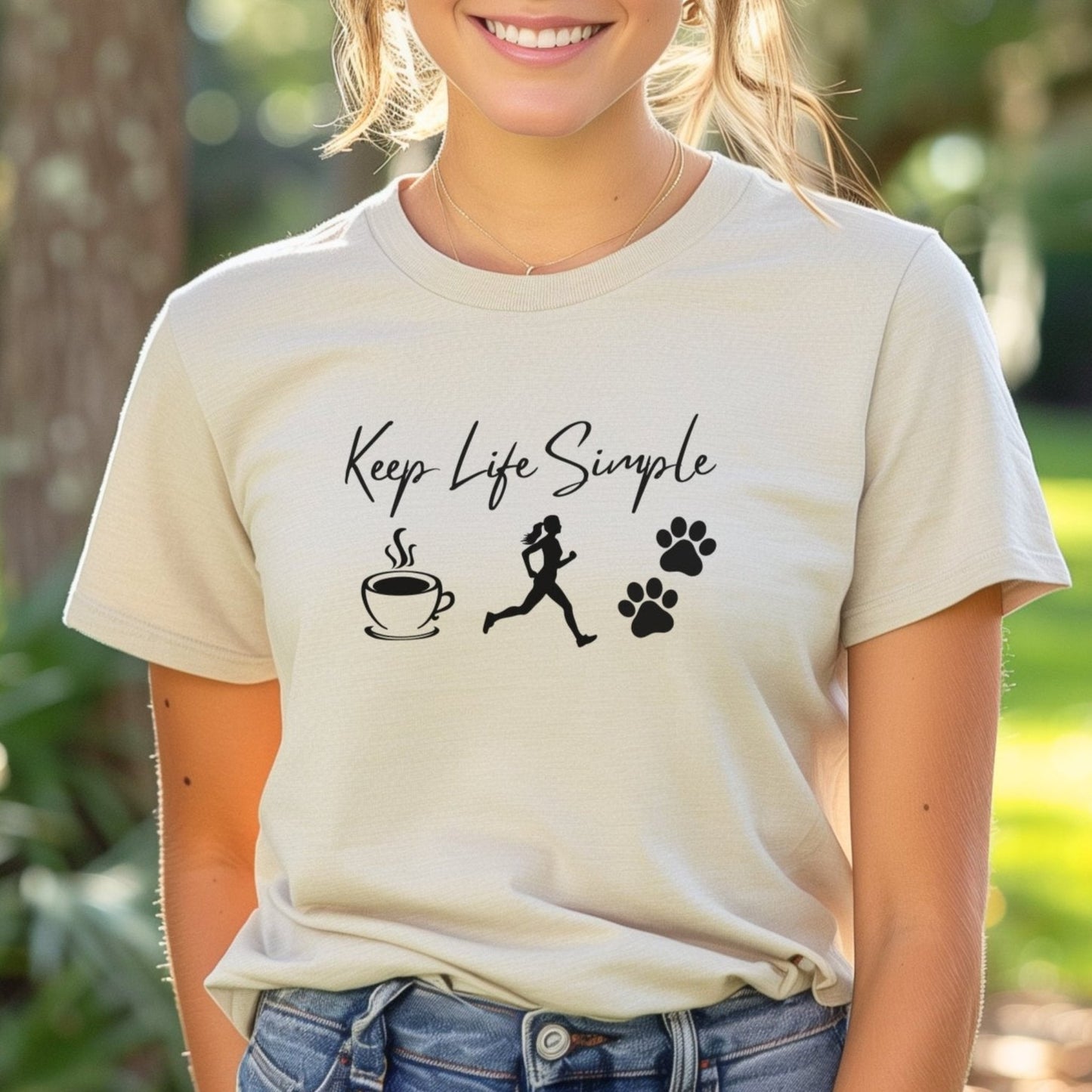 Keep Life Simple Coffee & Paws Tee