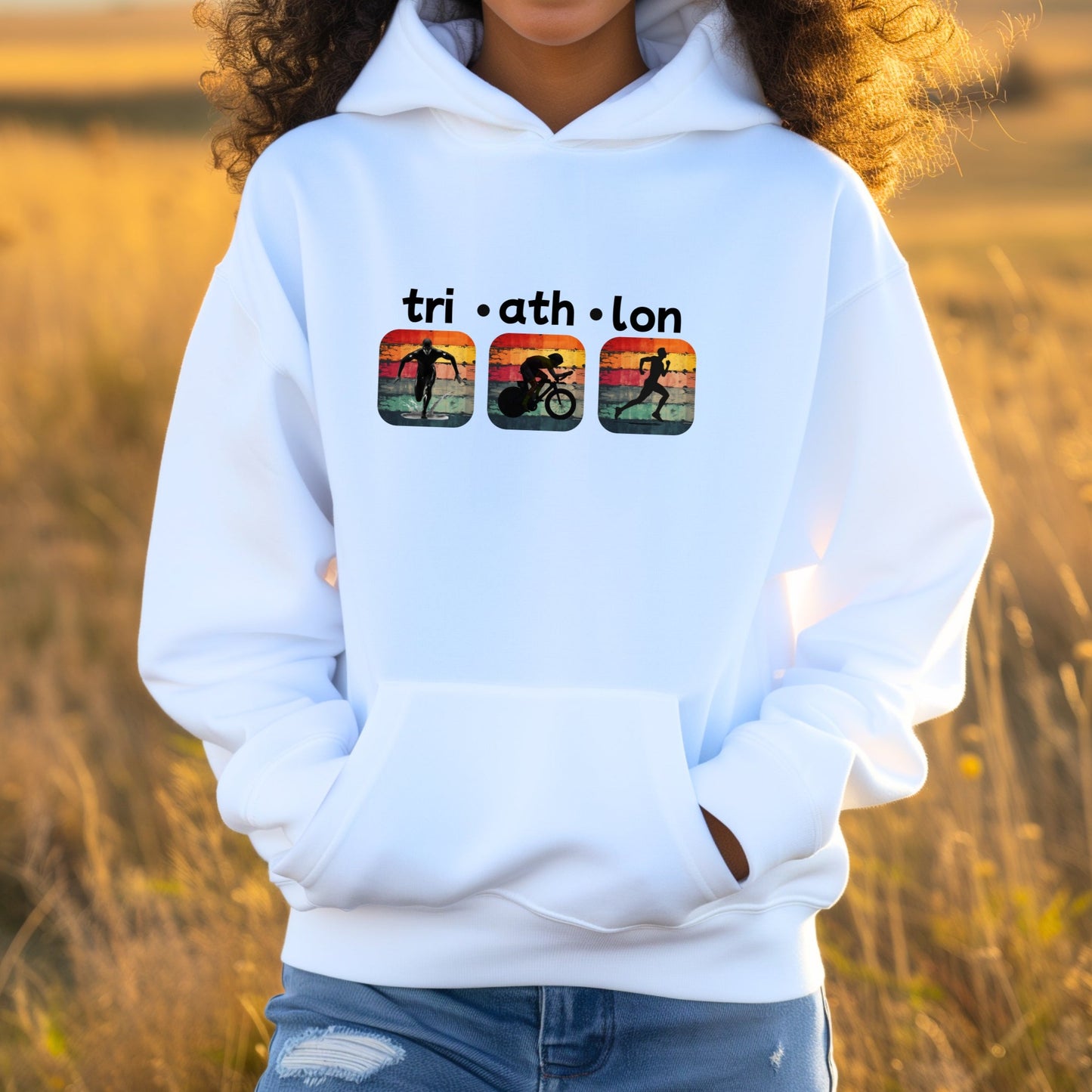 Tri-Ath-Lon Squares Hoodie