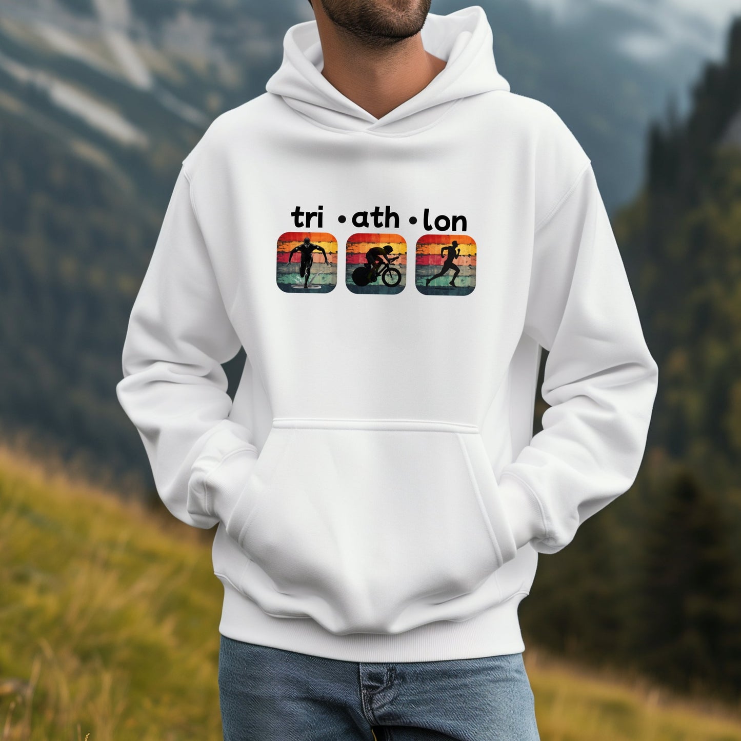 Tri-Ath-Lon Squares Hoodie