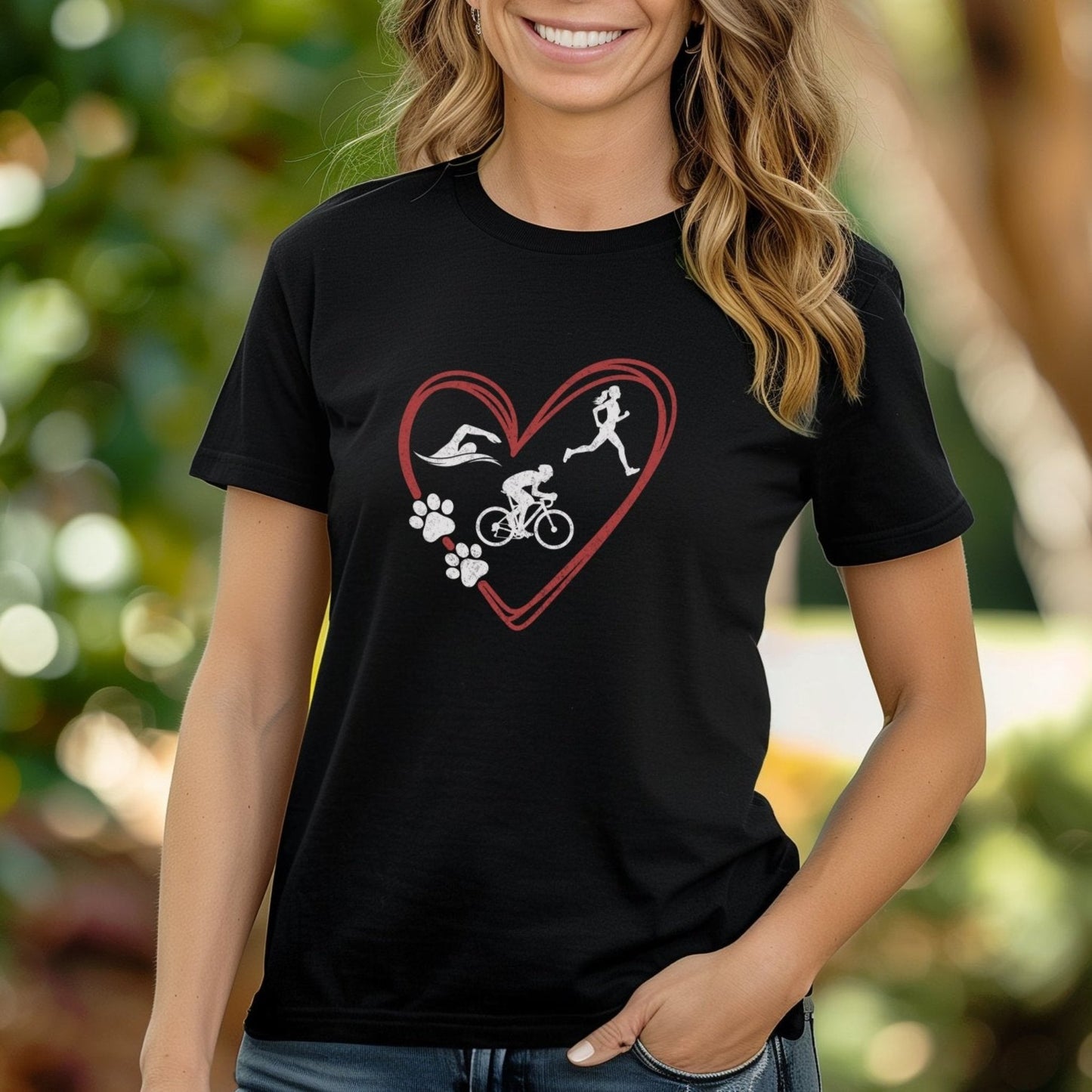 Tri Heart w/Paws Tee