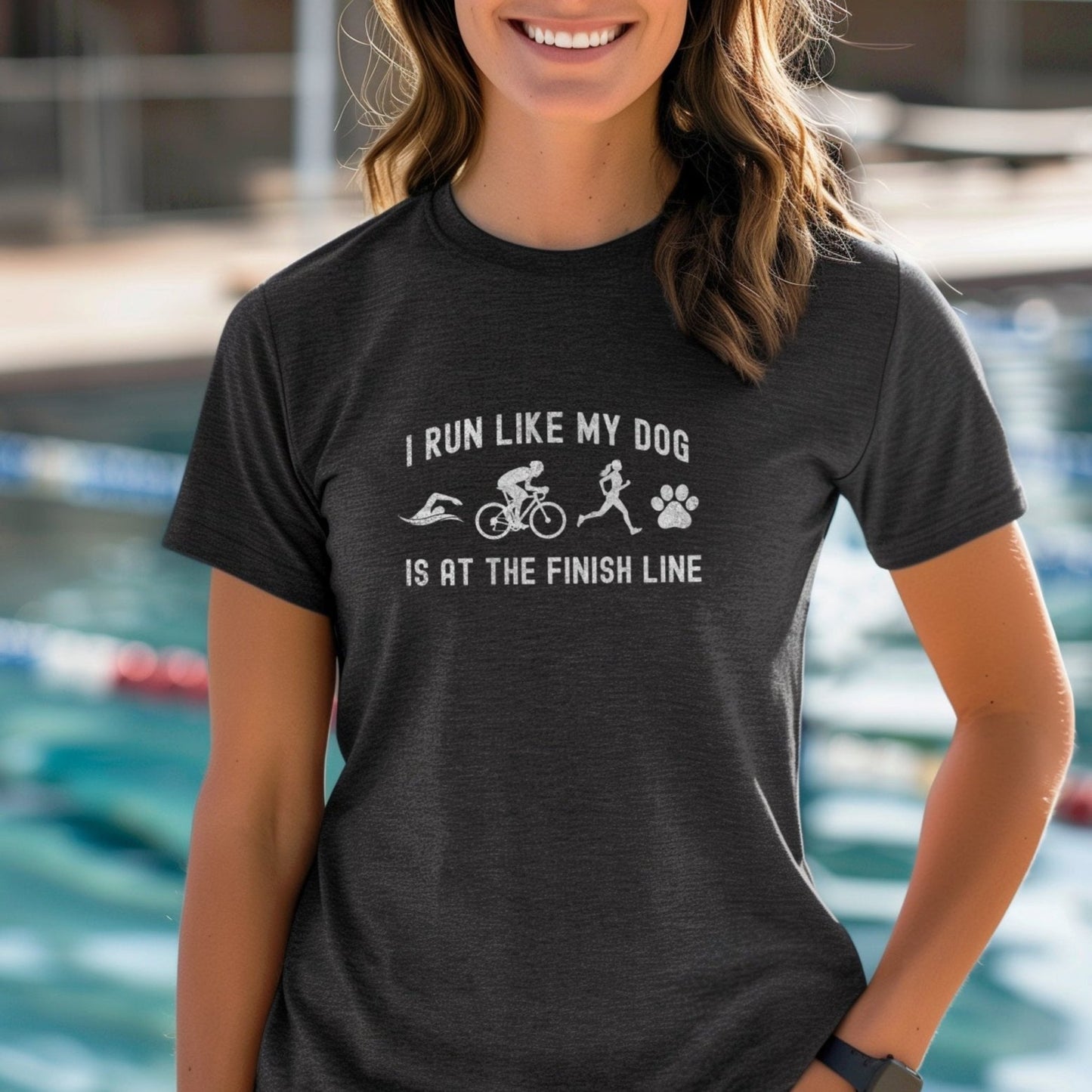 Dog at Finish Line Women's Faded Tee