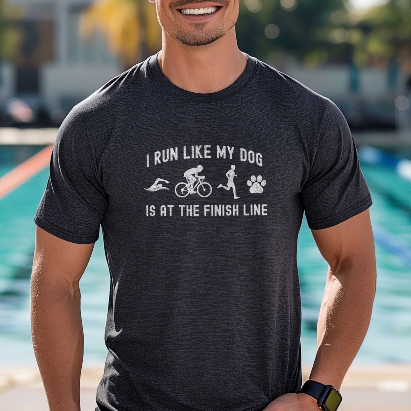 Dog At Finish Line Men's Faded Tee