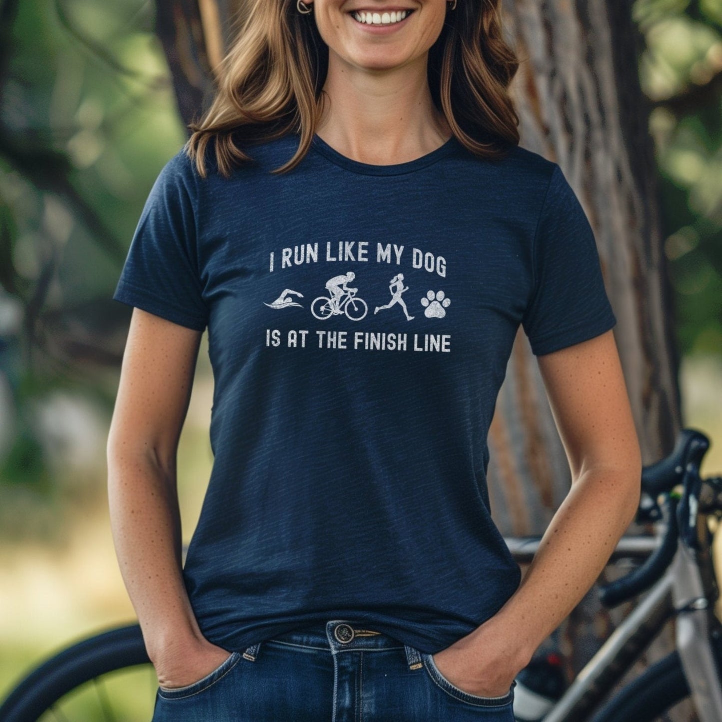 Dog at Finish Line Women's Faded Tee