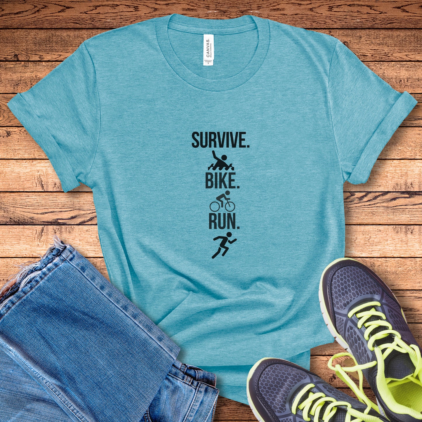 Survive Bike Run Mono Tee