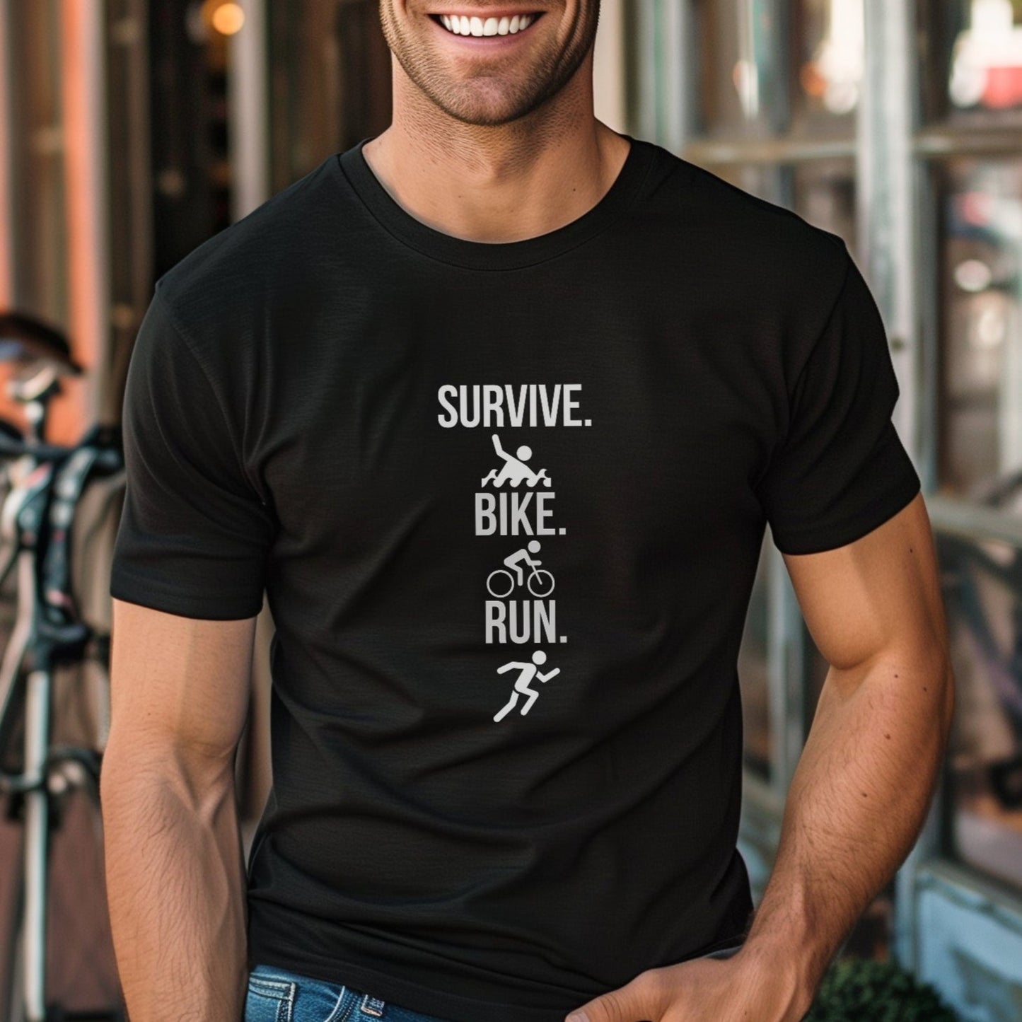 Survive Bike Run Mono Tee