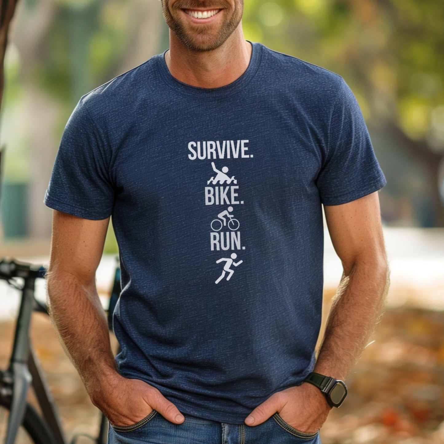 Survive Bike Run Mono Tee
