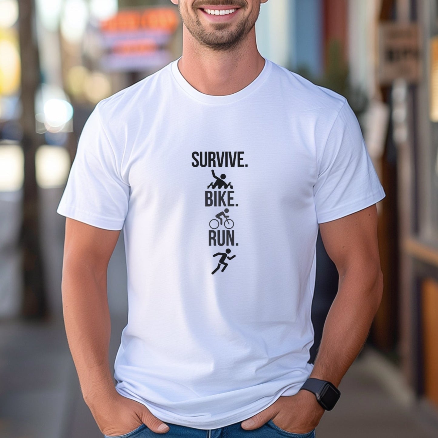 Survive Bike Run Mono Tee