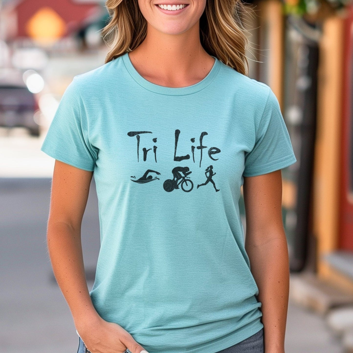 Distressed Tri Life Female Tee