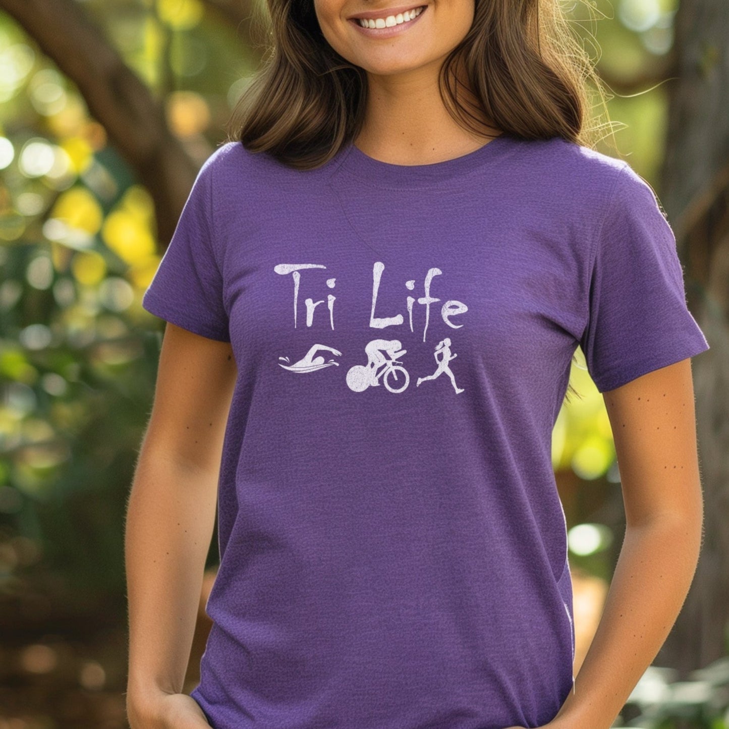 Distressed Tri Life Female Tee