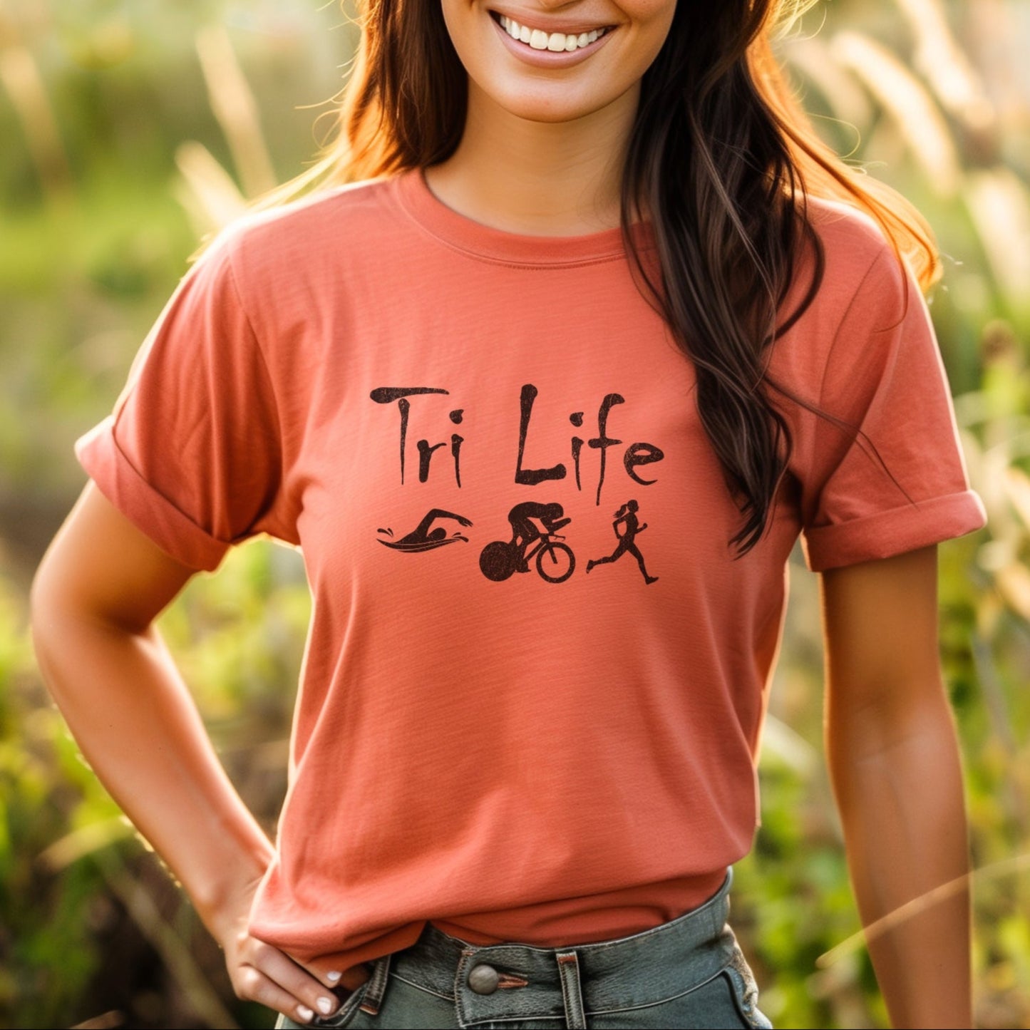 Distressed Tri Life Female Tee