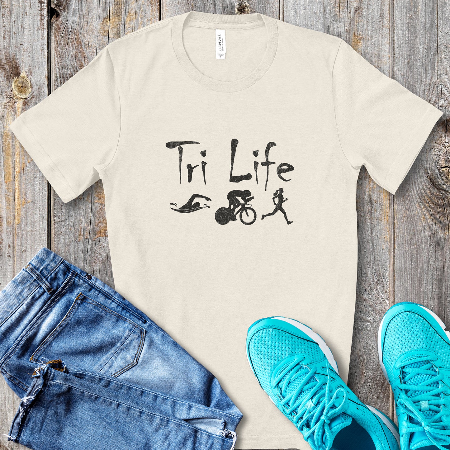 Distressed Tri Life Female Tee