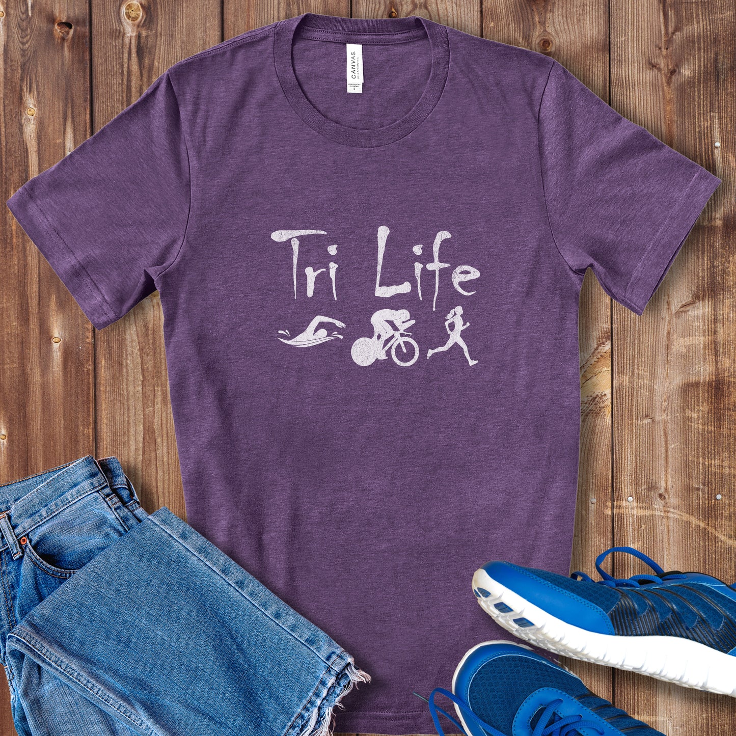 Distressed Tri Life Female Tee