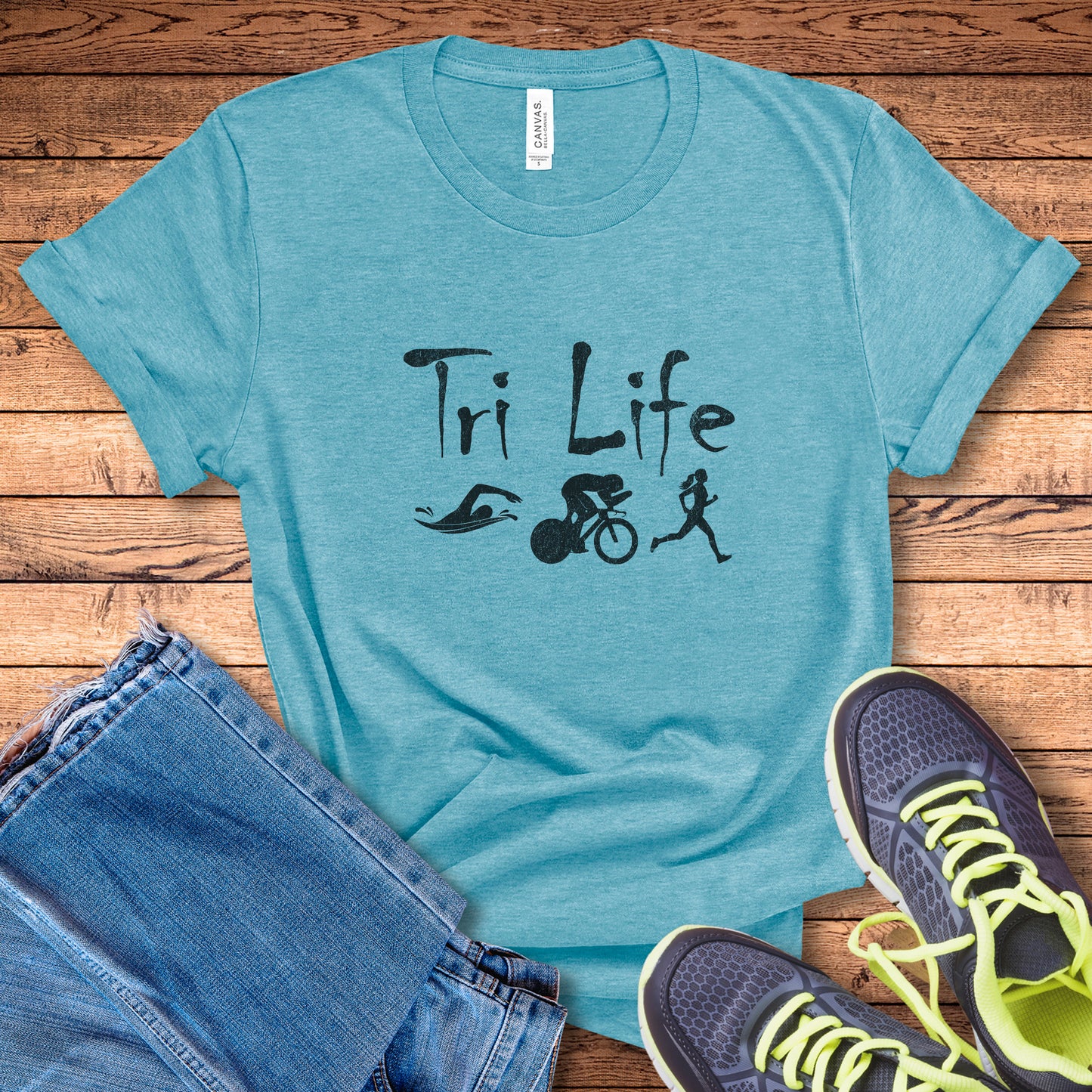 Distressed Tri Life Female Tee