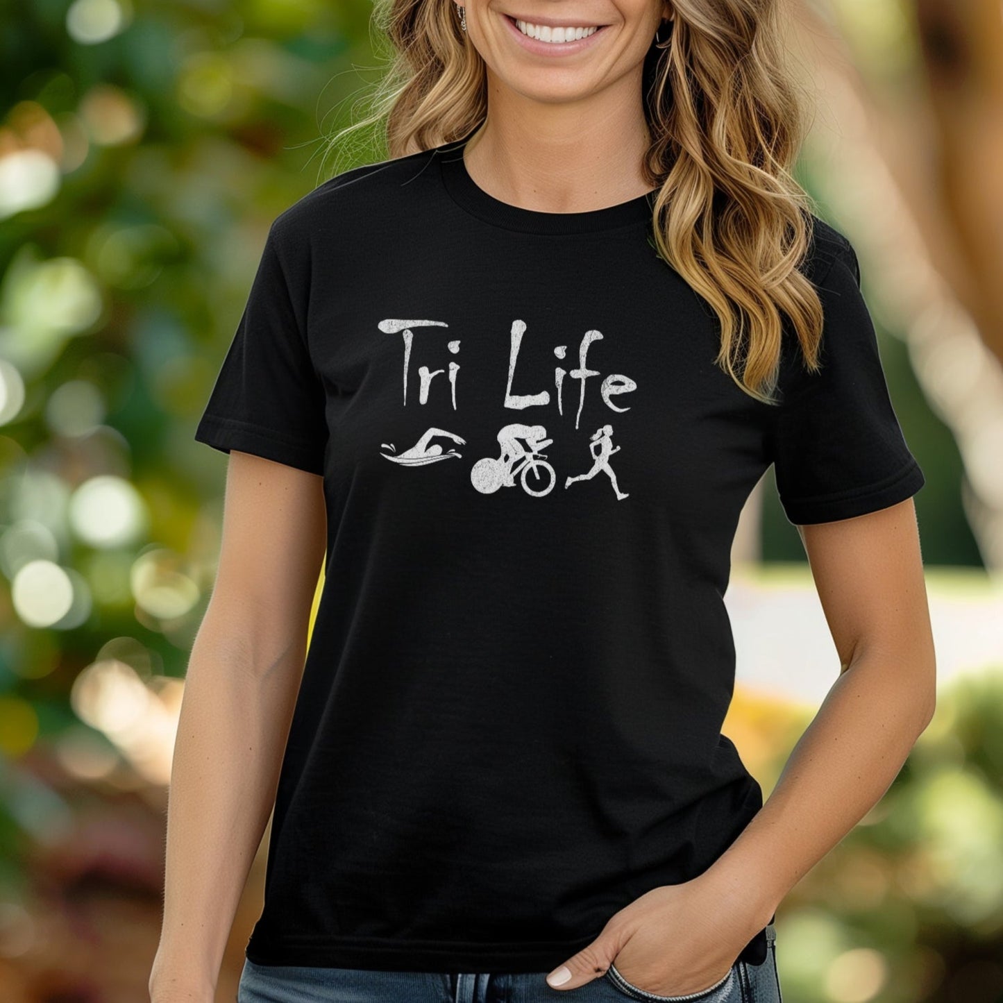 Distressed Tri Life Female Tee