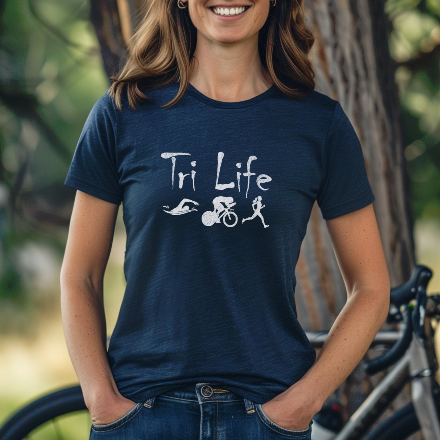 Distressed Tri Life Female Tee