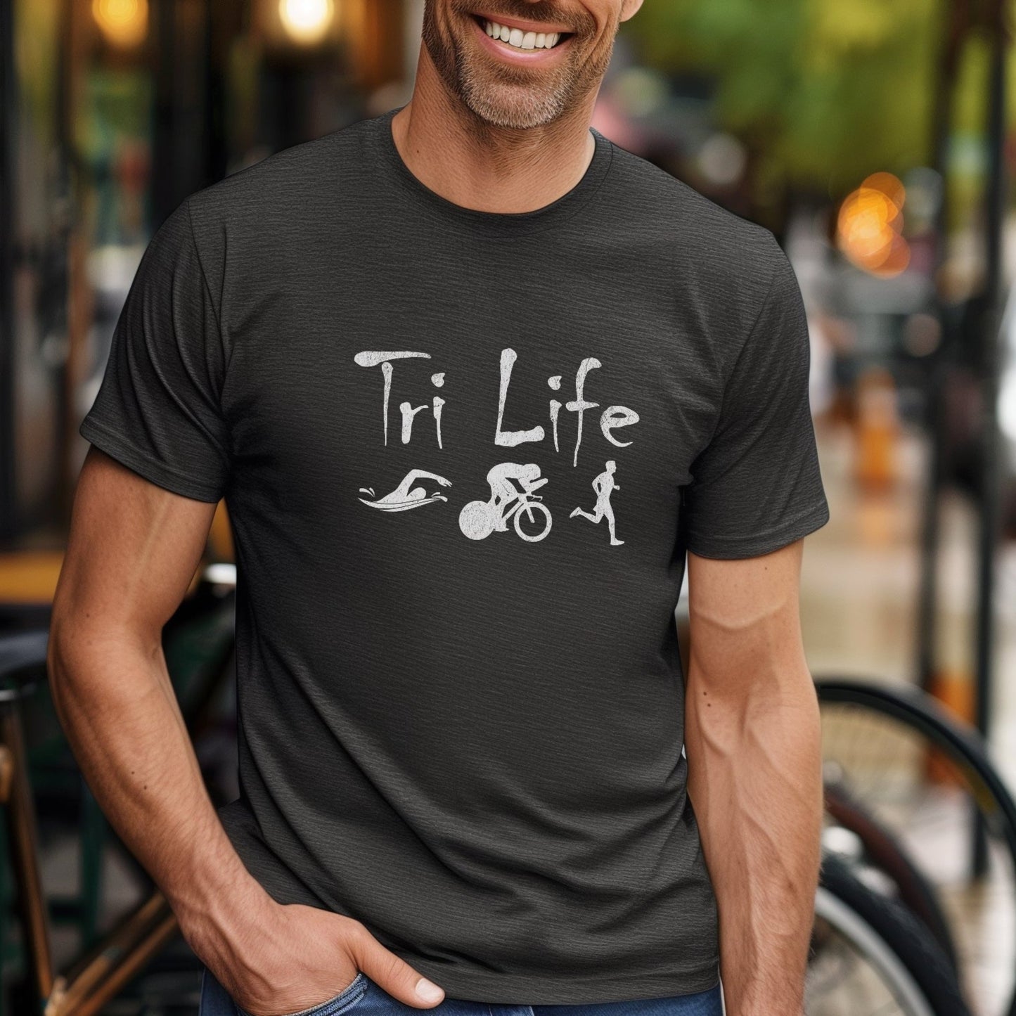 Distressed Tri Life Male Tee