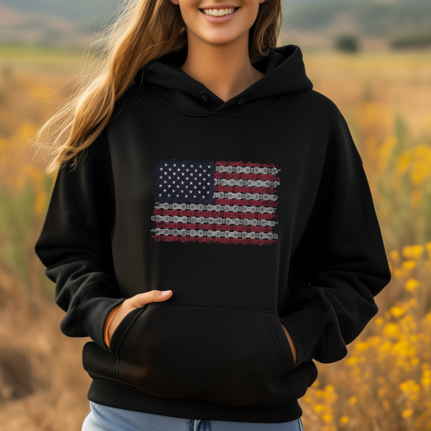 Bike Chain Flag Hoodie