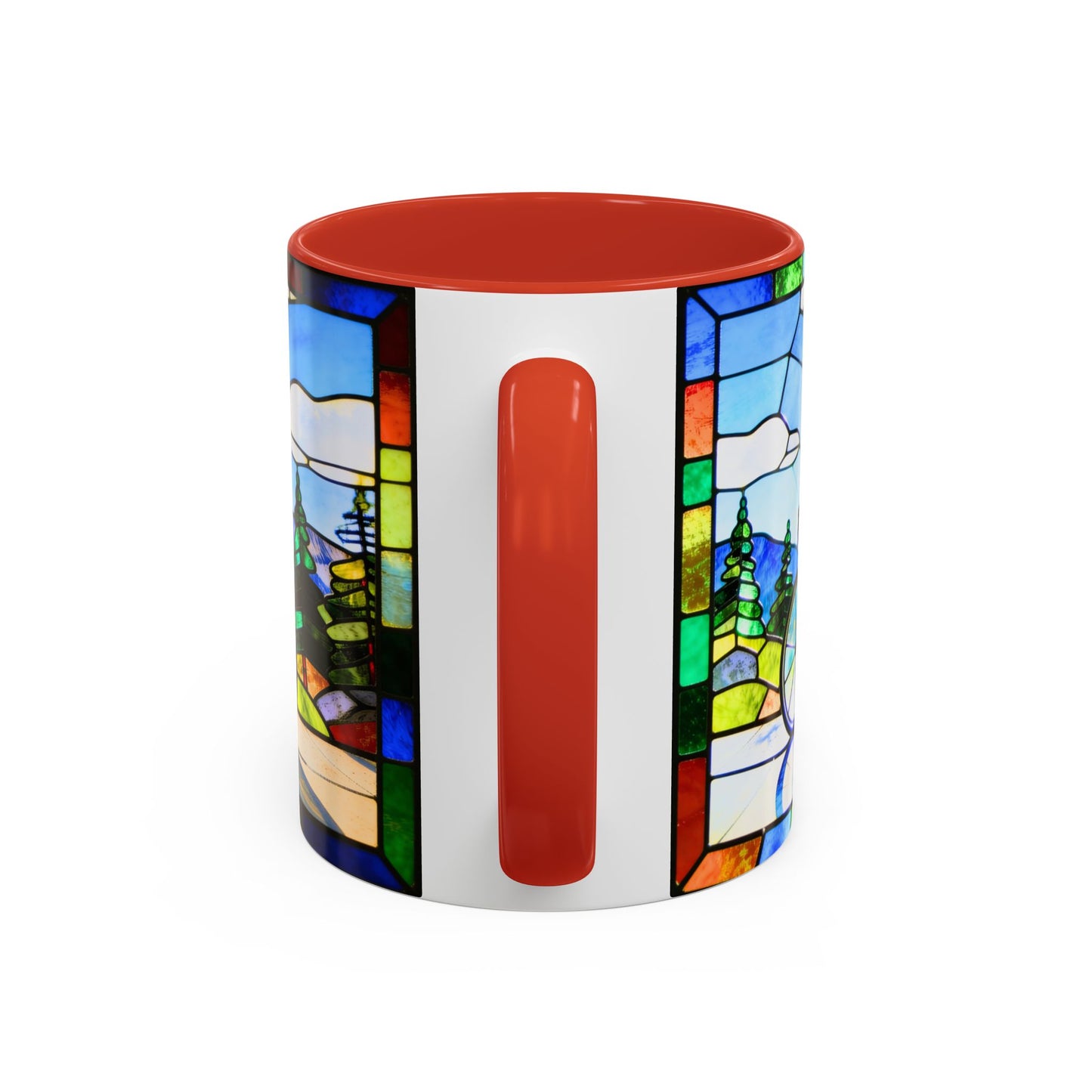 Stained Glass Cyclists Mug