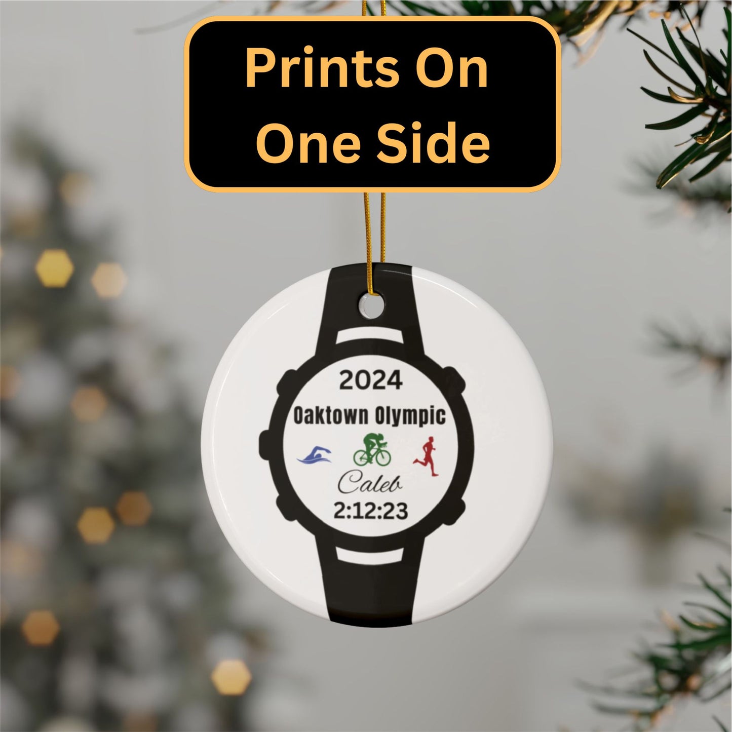 White Watch Ornament w/Images