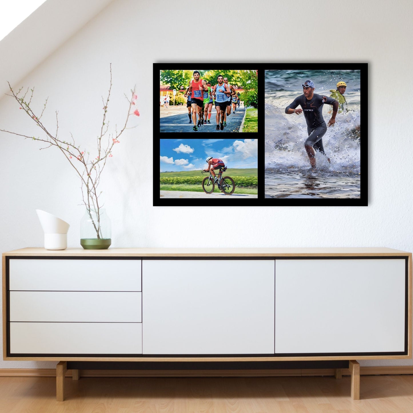 3 Image Athlete Canvas