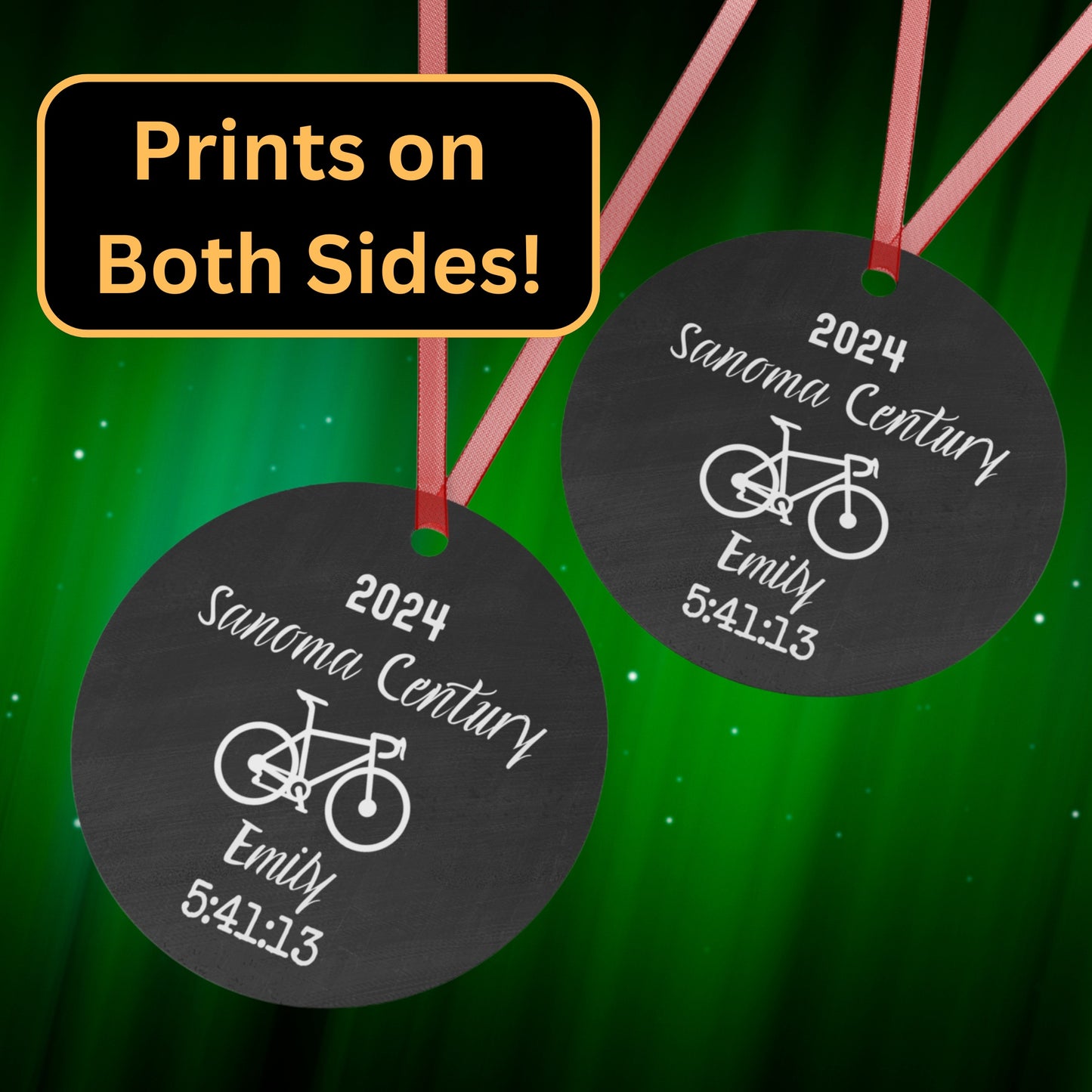 Metal Cycling Ornament - Black Look