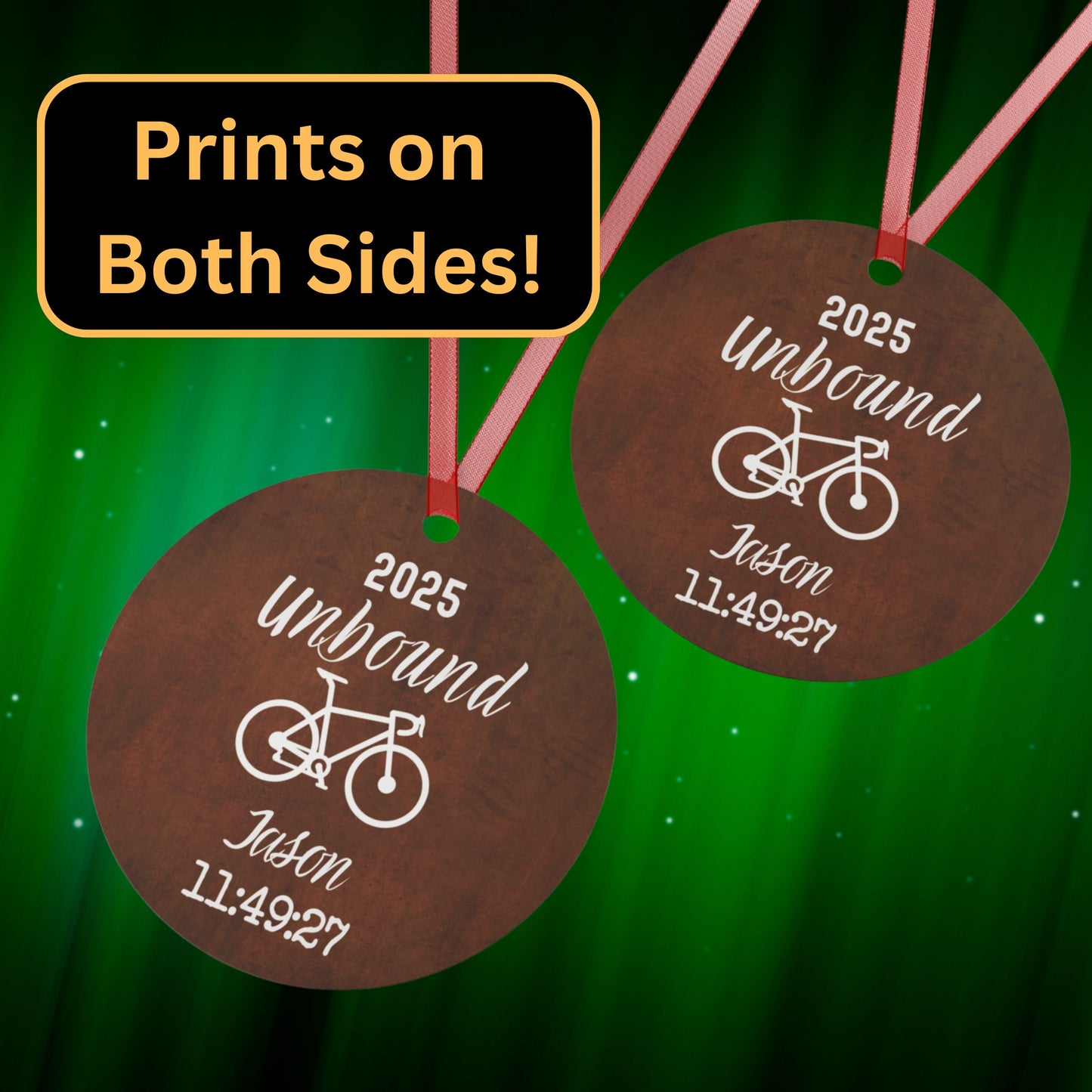 Metal Cycling Ornament - Metal Look