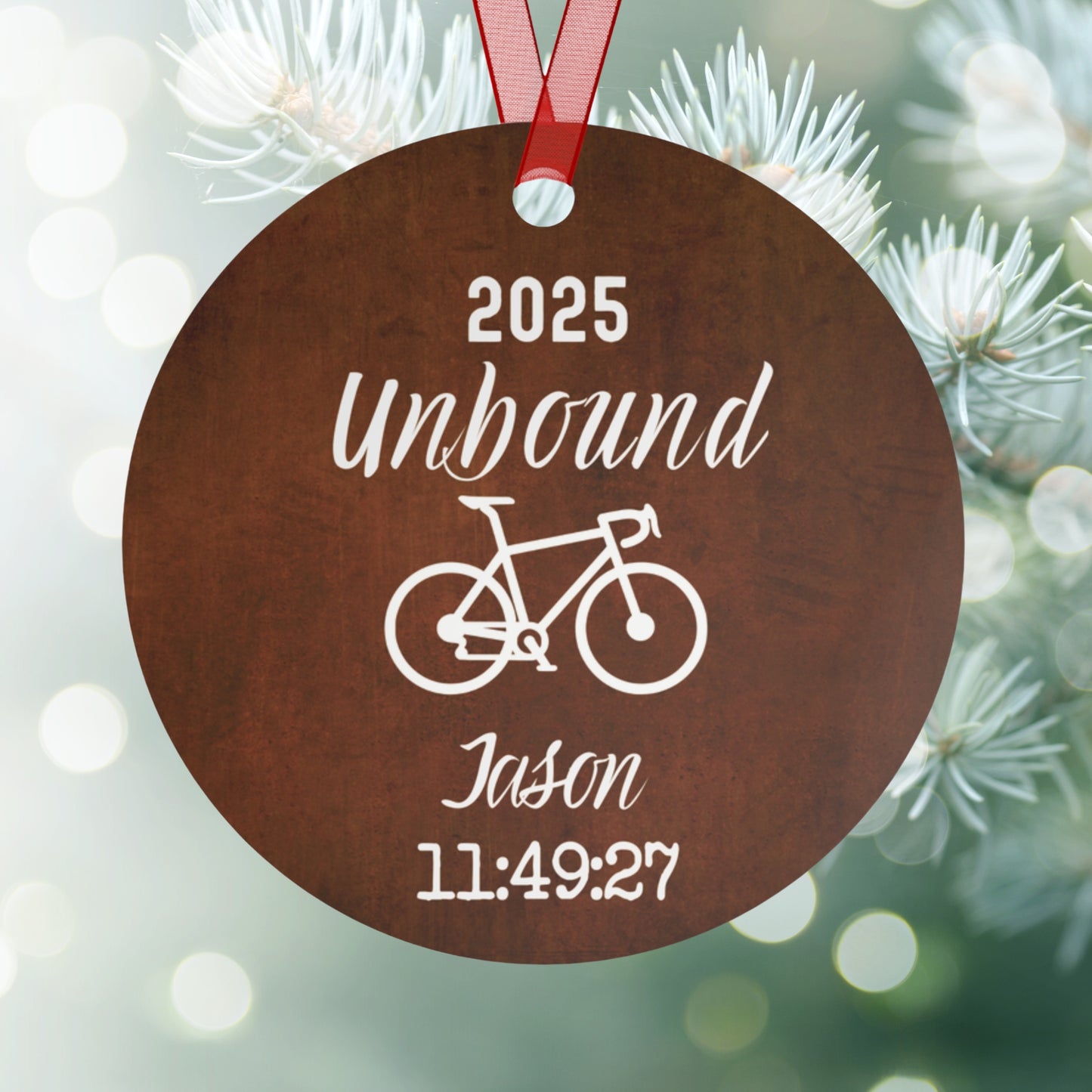 Metal Cycling Ornament - Metal Look