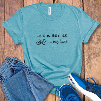Better On Bike Script Tee