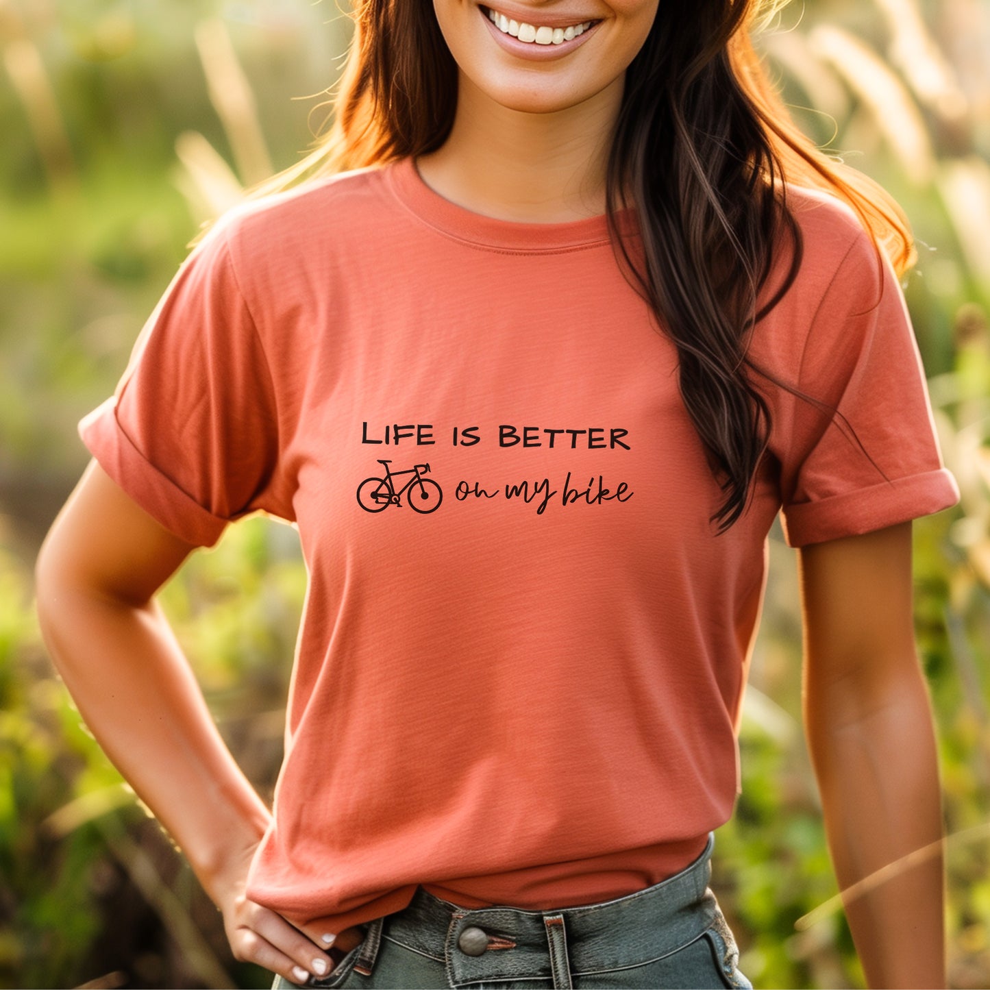 Better On Bike Script Tee