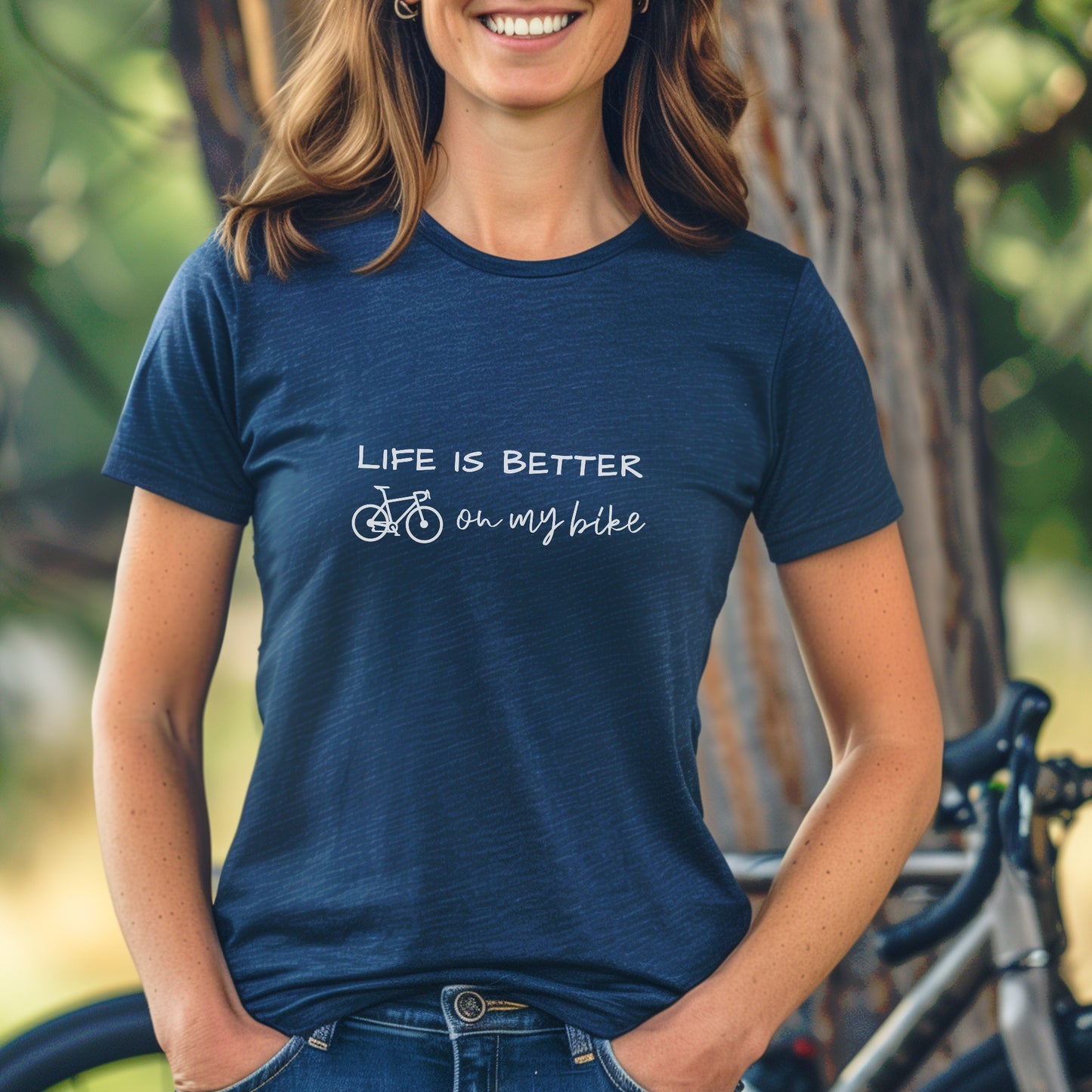 Better On Bike Script Tee