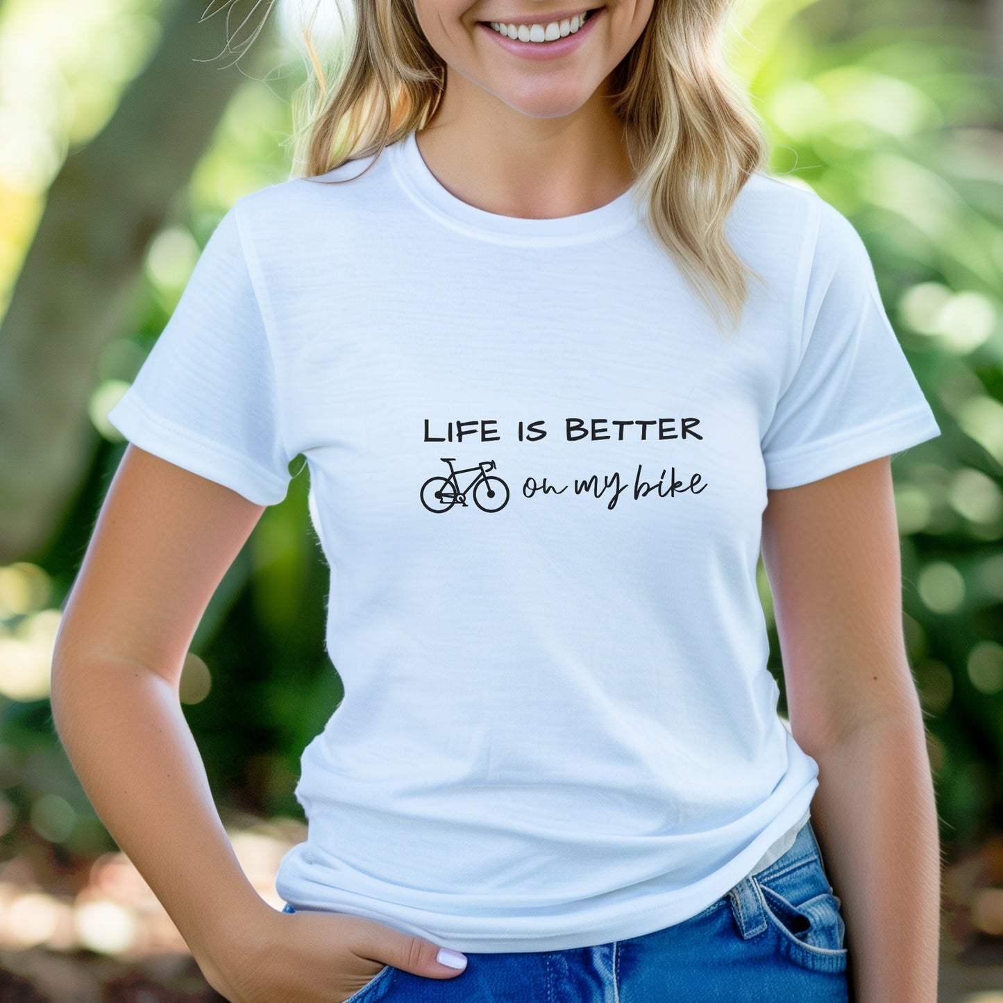 Better On Bike Script Tee