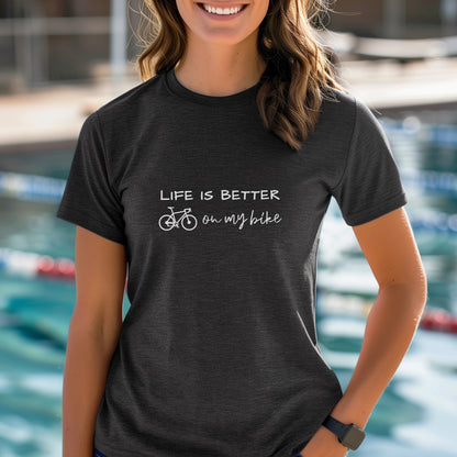 Better On Bike Script Tee