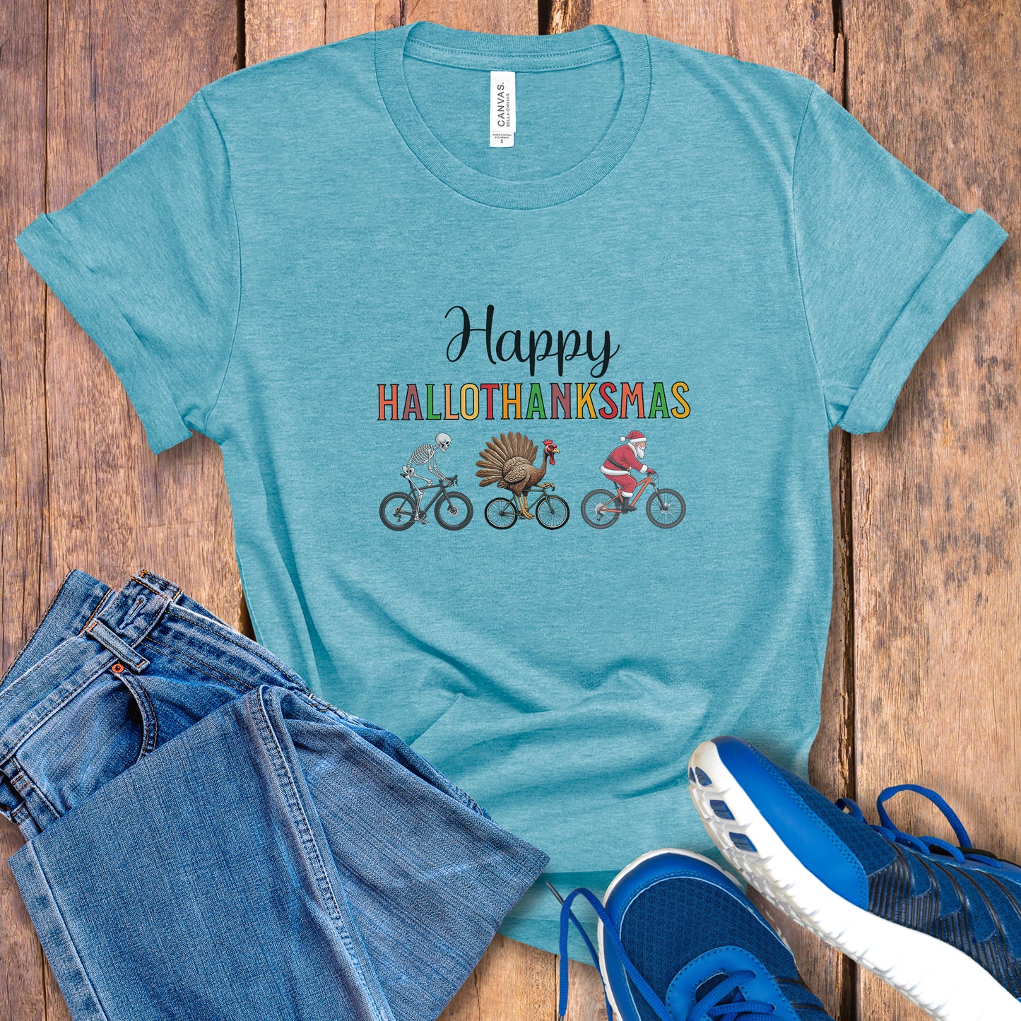 HalloThanksMas Biking Tee