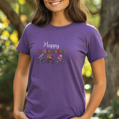 HalloThanksMas Biking Tee